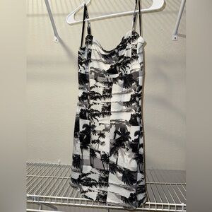 Forever 21 Monochrome Palm Print Mini Dress